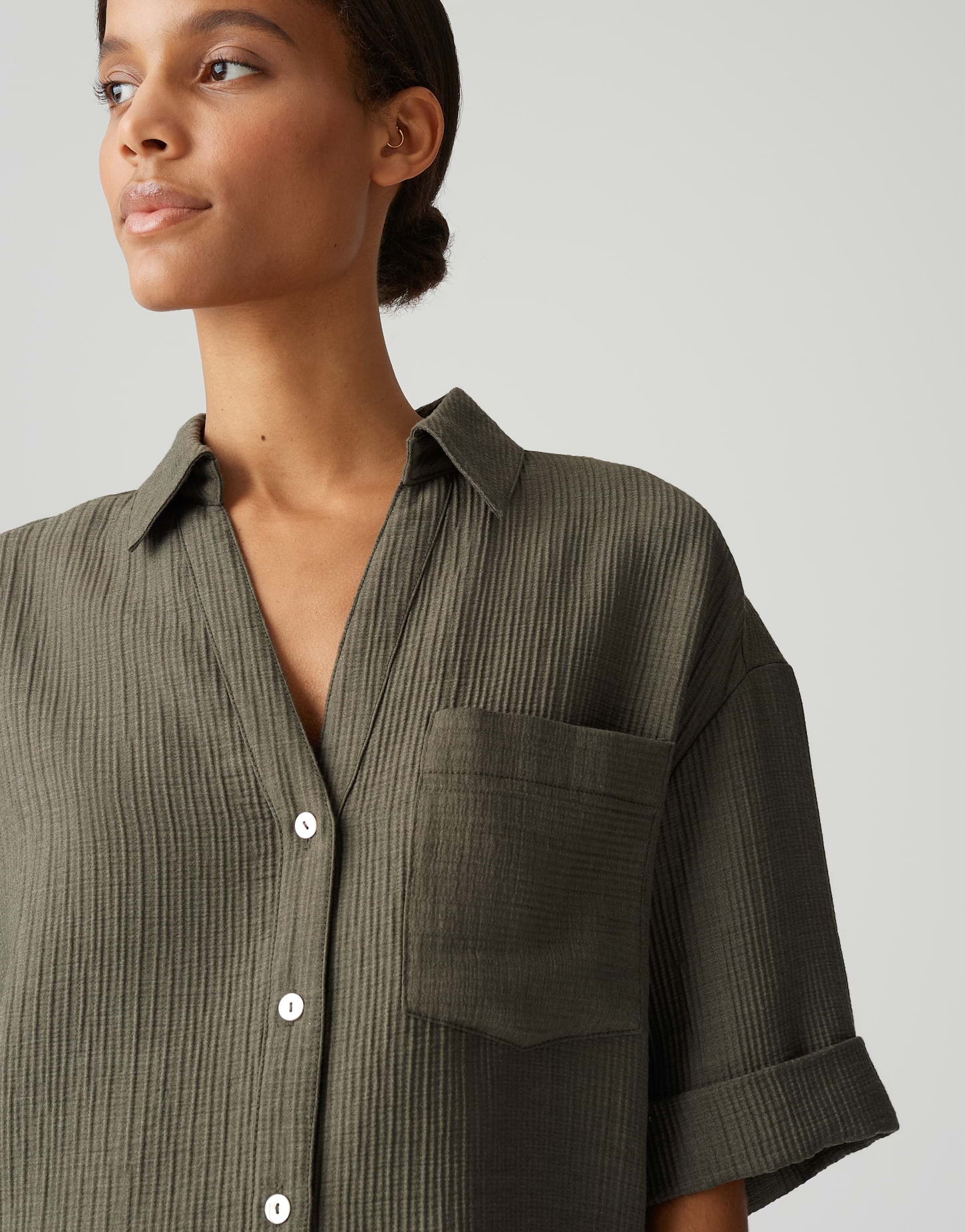 OPUS BLOUSE FIORA OLIVE LEAF