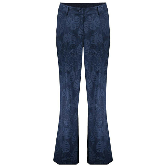 GEISHA BROEK DENIM FLOWERS BLUE
