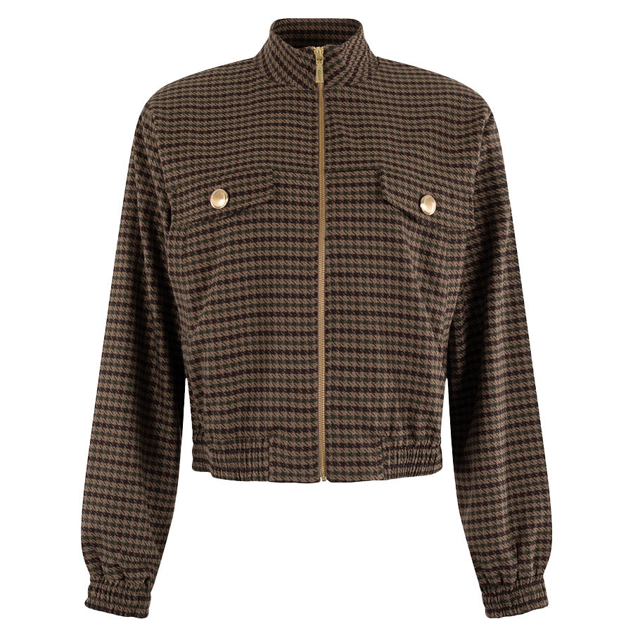 ANNA JACKET MET RUIT DARK GREEN CHECK