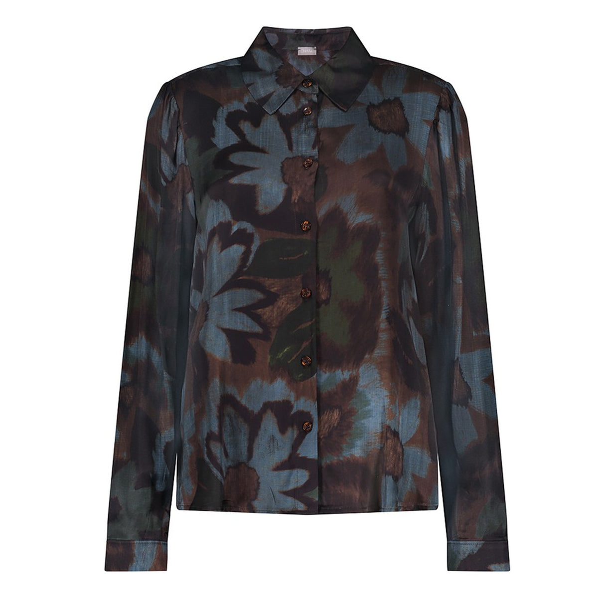 GEISHA BLOUSE BLUE/BROWN/GREEN