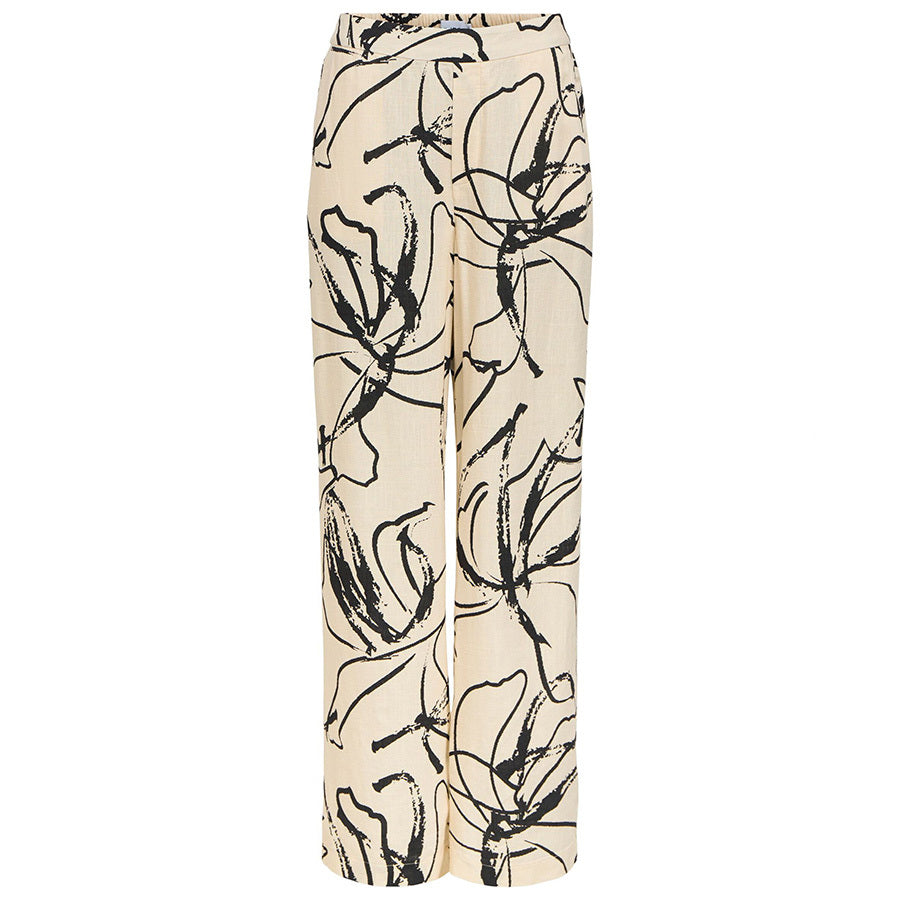 OBJECT BROEK SANNE ALINE SANDSHELL/BLACK ABSTRACT