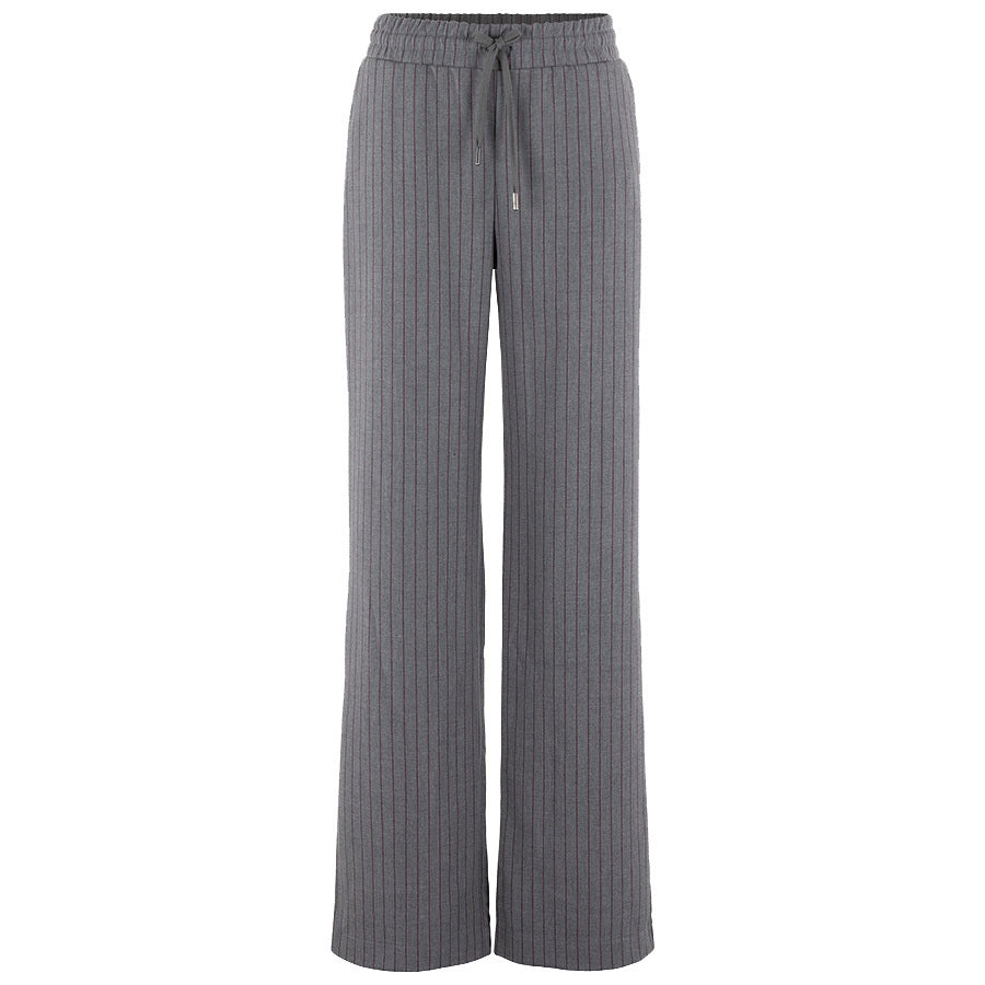 ANNA BLUE BROEK HOBEYLY MID GREY MELANGE STRIPE