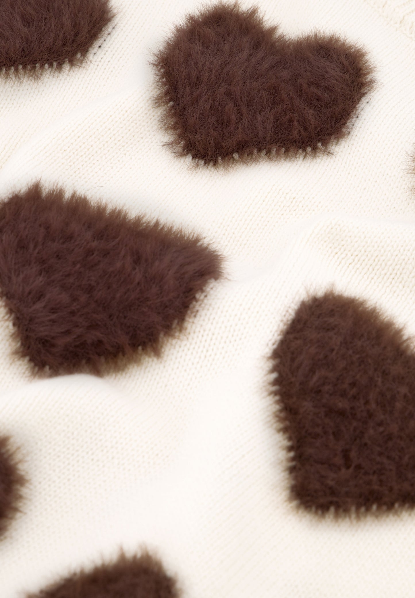 FABIENNE CHAPOT TRUI HEART COSY WHITE/MOCHA BROWN