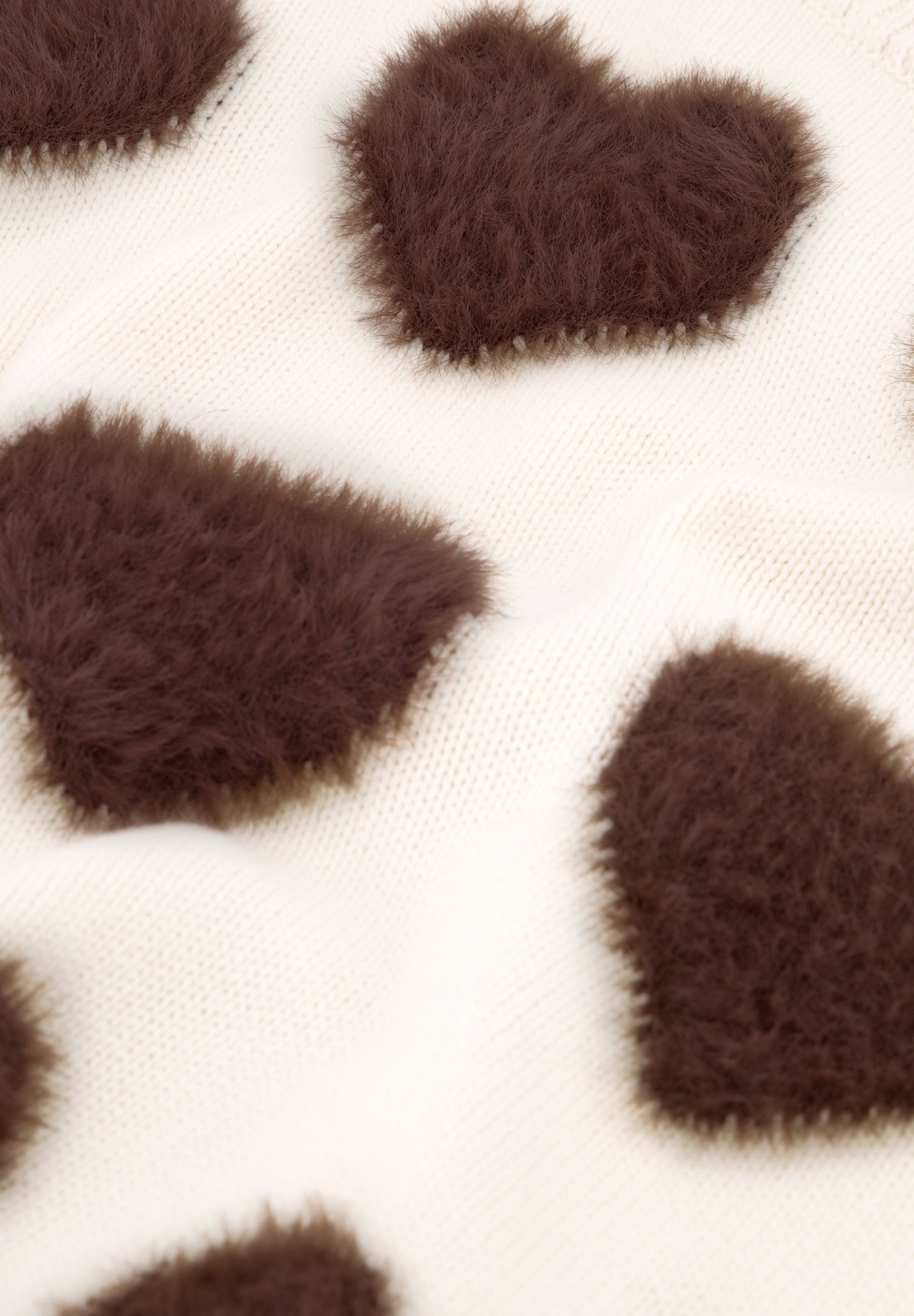 FABIENNE CHAPOT TRUI HEART COSY WHITE/MOCHA BROWN