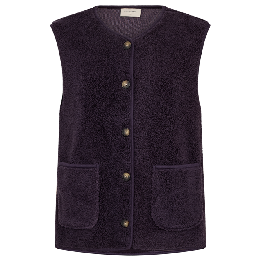 FREEQUENT GILET TEDDY NIGHTSHADE