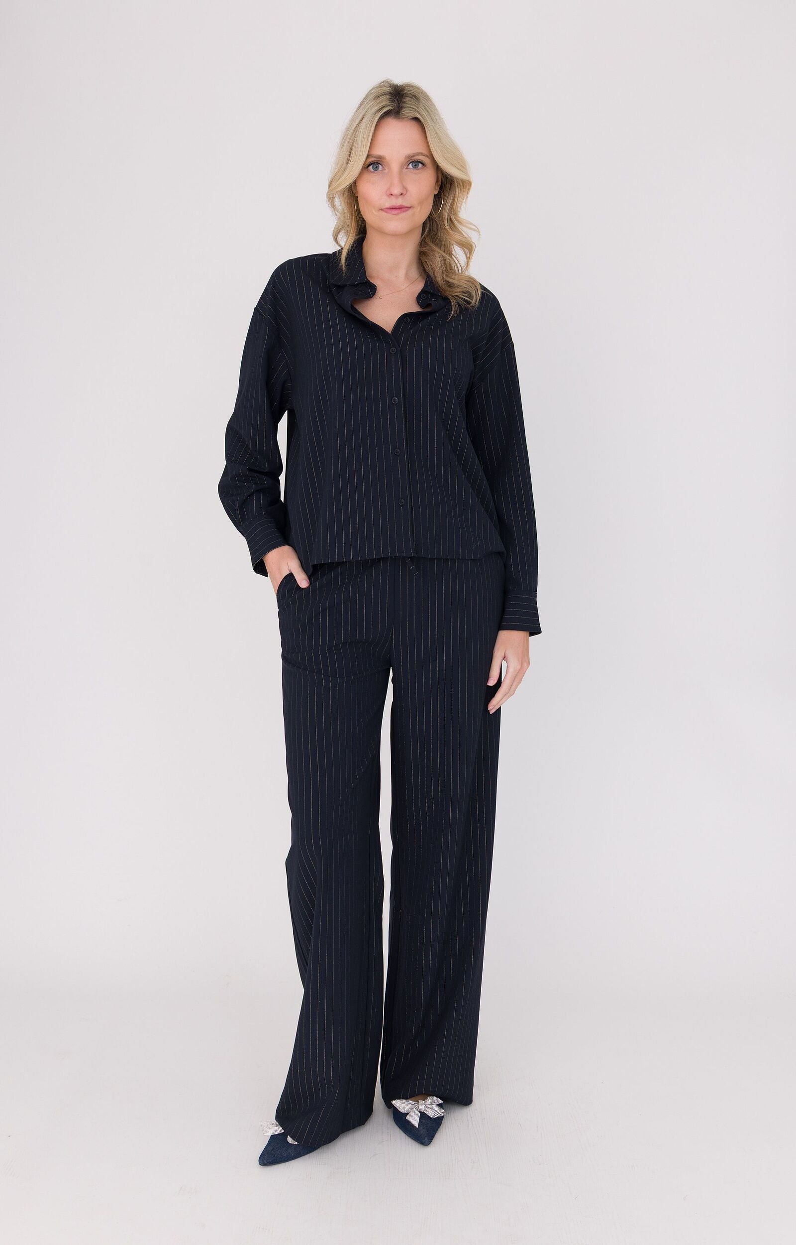 ANNA BROEK KRIJTSTREEP INKT BLUE STRIPE