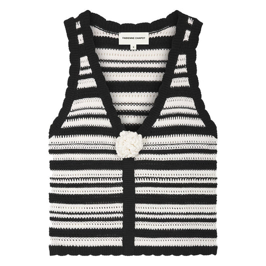 FABIENNE CHAPOT TOP PAULINA OFF-WHITE/BLACK