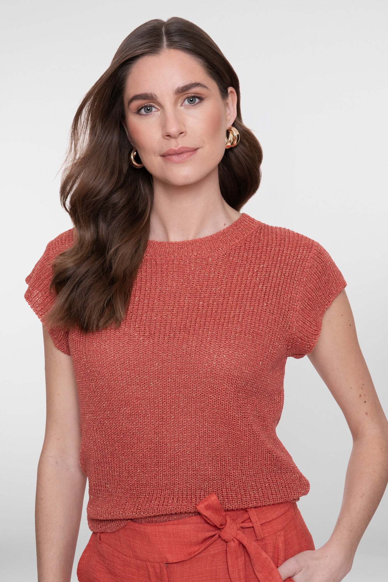 GEISHA TOP LUREX STONE RED/GOLD