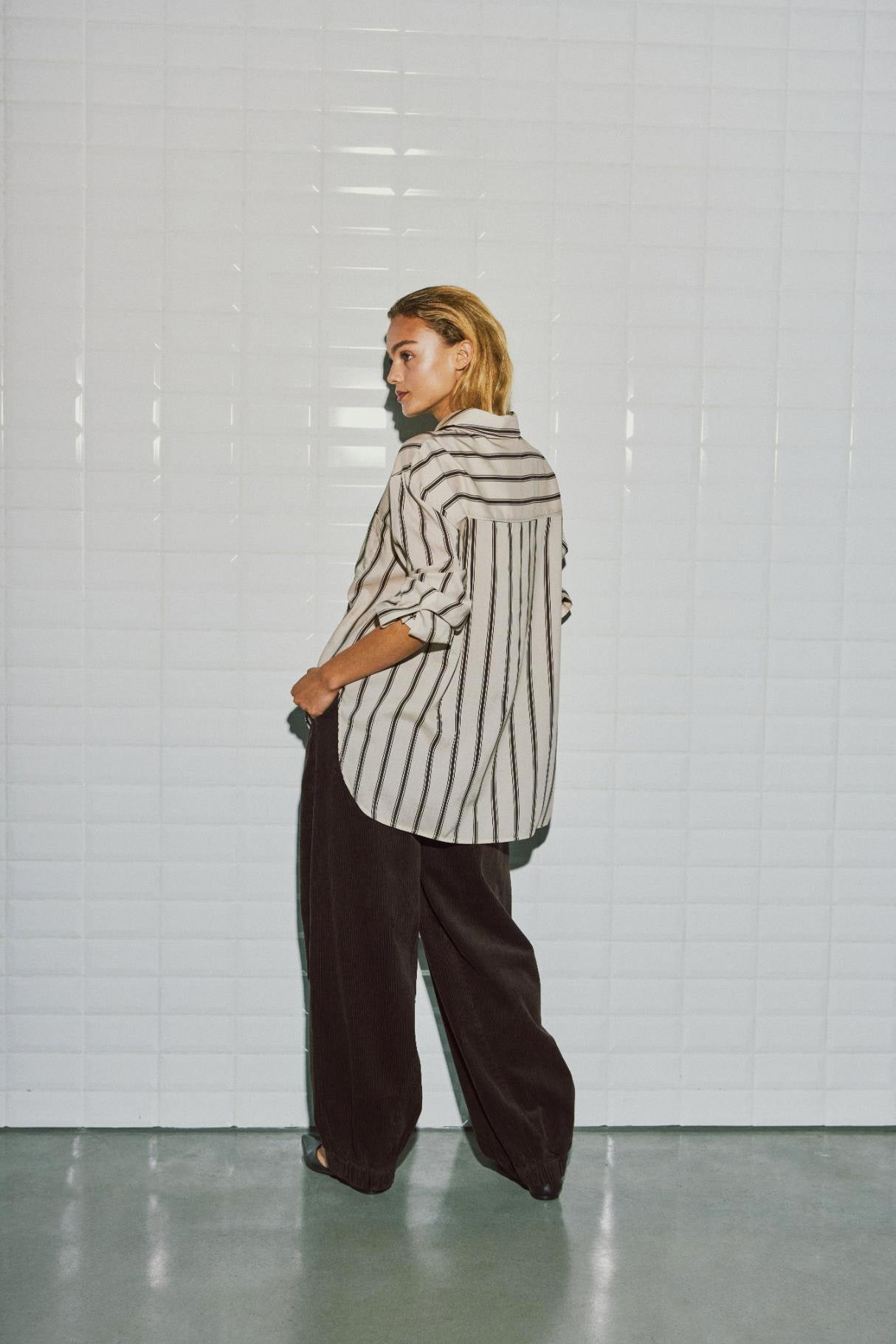 WITHBLACK BLOUSE RHIANNA JAPANESE PEARL STRIPE
