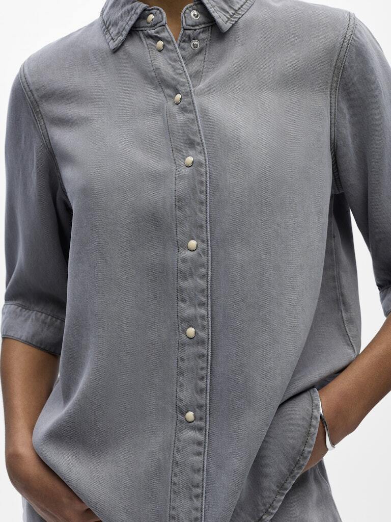 OBJECT BLOUSE FRAME LIGHT GREY DENIM