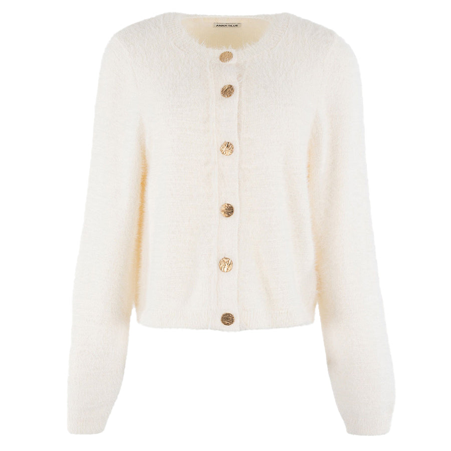 ANNA BLUE VEST TWEEDY OFF-WHITE
