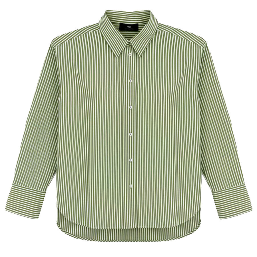 WITHBLACK BLOUSE FENJA AVOCADO/WHITE STRIPE