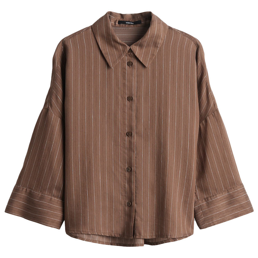 SOMEDAY BLOUSE ZALEA STRIPE HAZELNUT