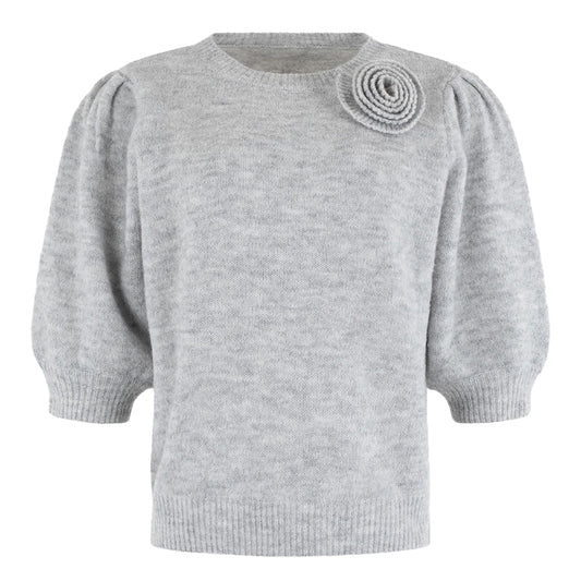 ANNA TRUI MET BLOEM MID GREY MELANGE