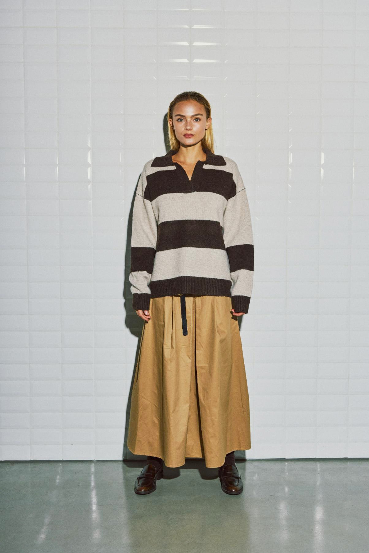WITHBLACK TRUI LISA HENLEY BROWN/BIRCH STRIPE