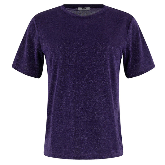 ANNA T-SHIRT LUREX BLUEBERRY