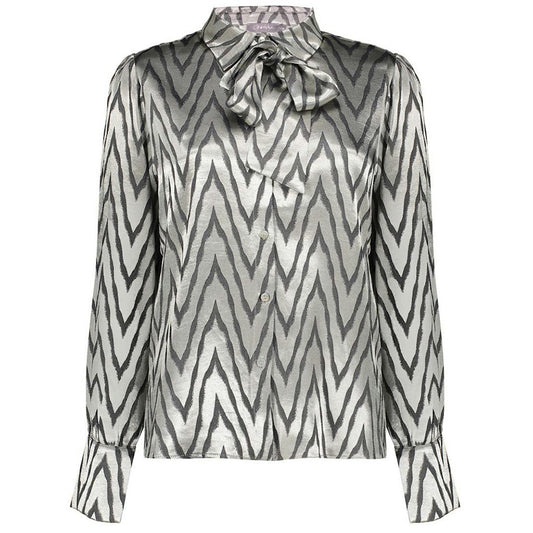 GEISHA BLOUSE ZIGZAG SILVER GREY
