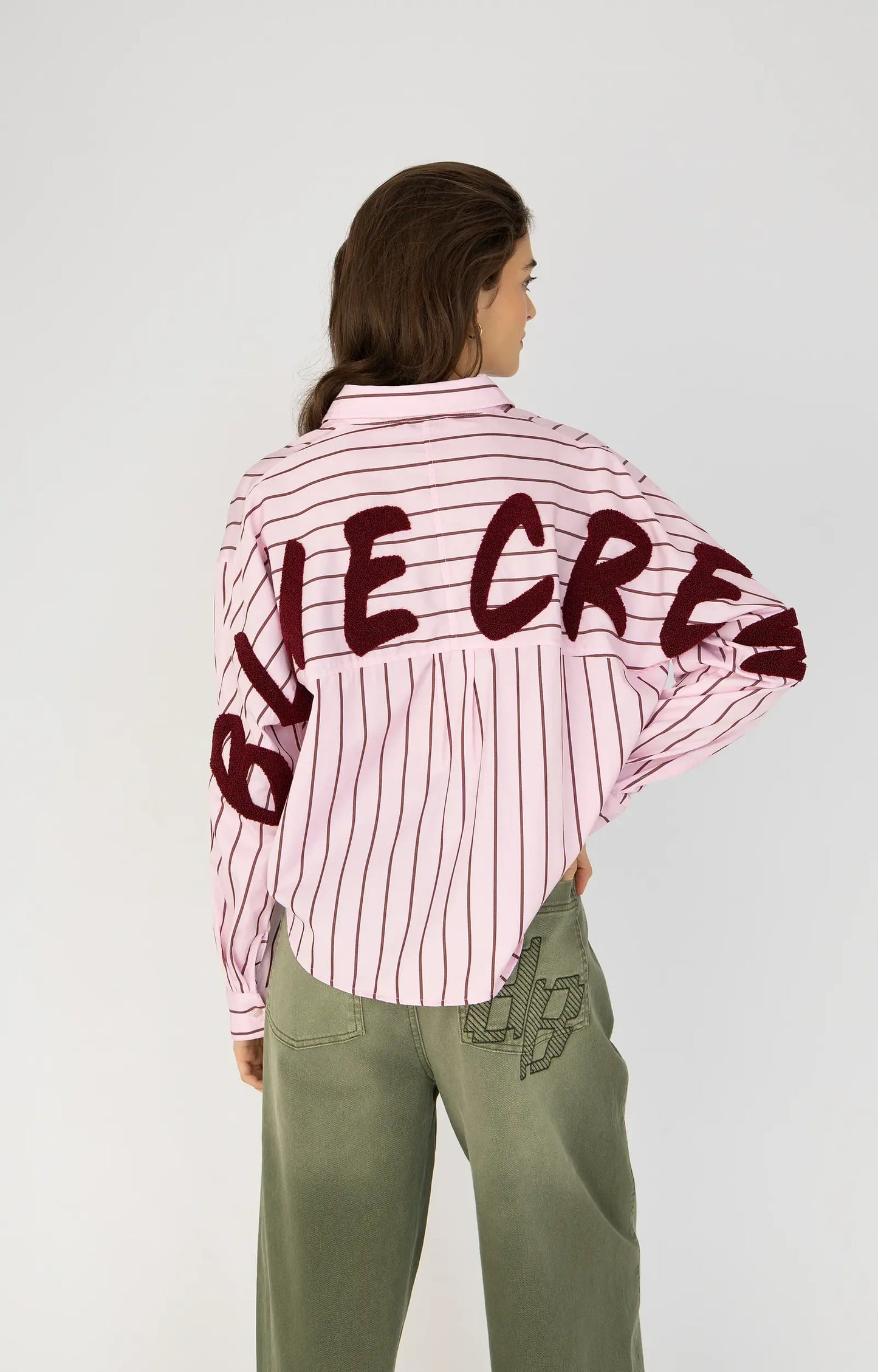 ANNA BLUE BLOUSE SAMMY PINK STRIPE