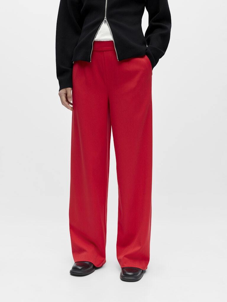 OBJECT BROEK LISA WIDE POINSETTIA
