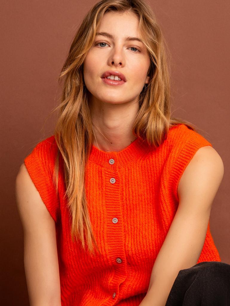SENSES THE LABEL SPENCER KNIT VOLT ORANGE 