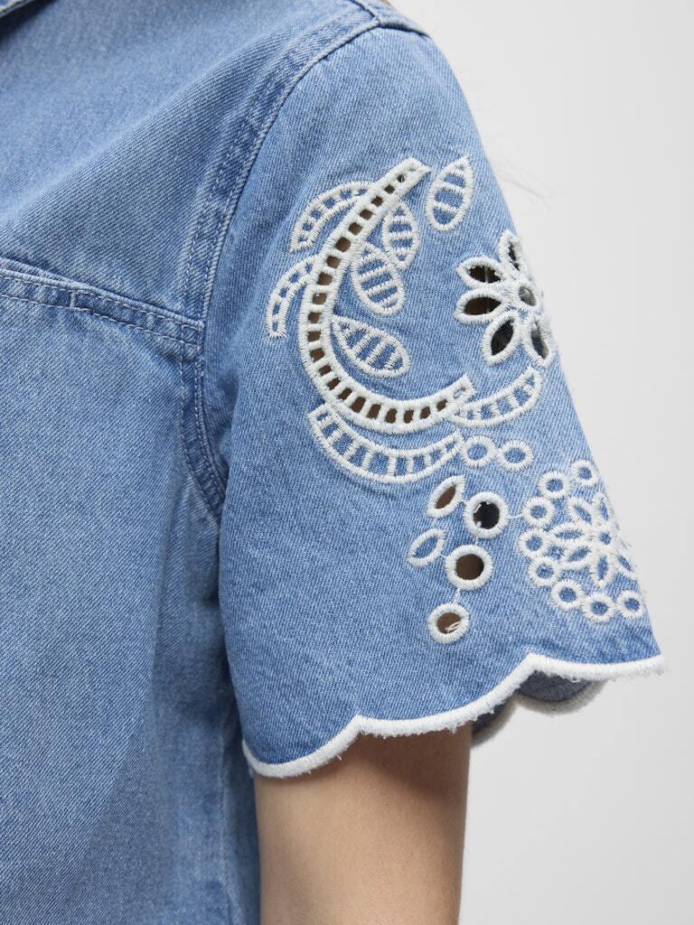 OBJECT BLOUSE IDDA LIGHT BLUE DENIM