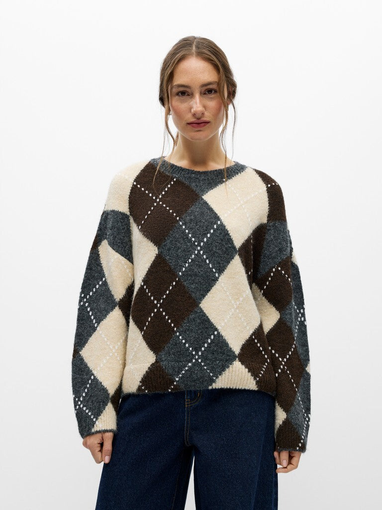 OBJECT TRUI BRENDA MEDIUM GREY MELANGE/SEAL BROWN