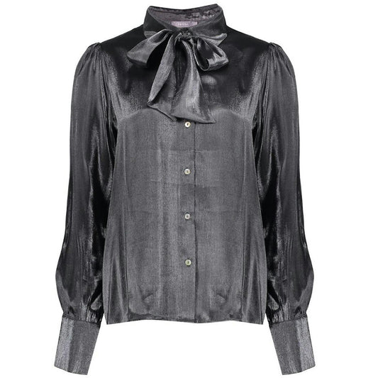 GEISHA BLOUSE GLANZEND SATIJN DARK SILVER