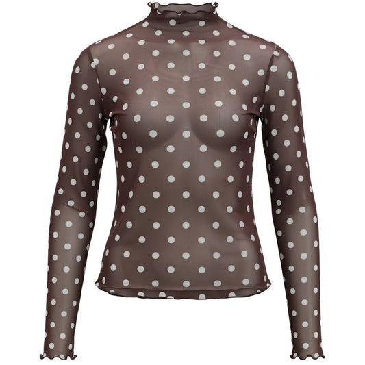 OBJECT TOP NELA SEAL BROWN/WHITE DOTS