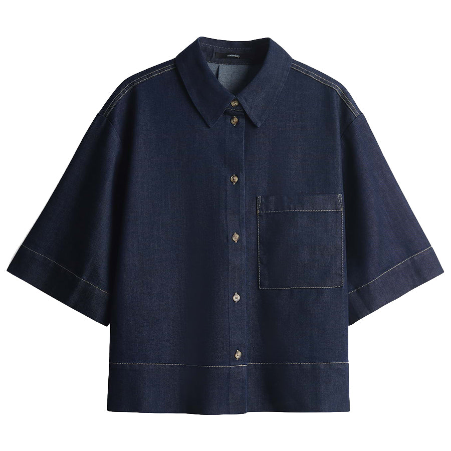 SOMEDAY BLOUSE ZONNA RINSED DARK BLUE