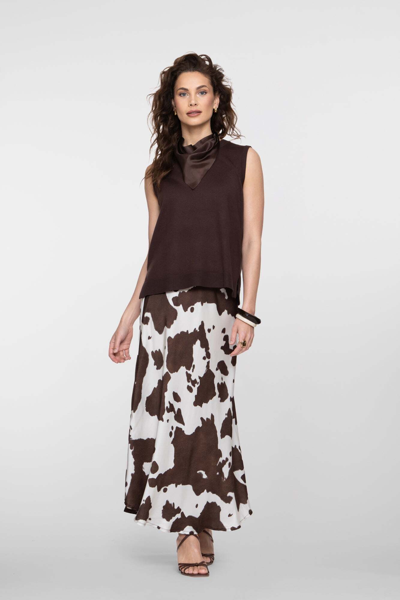GEISHA ROK COW OFF-WHITE/BROWN