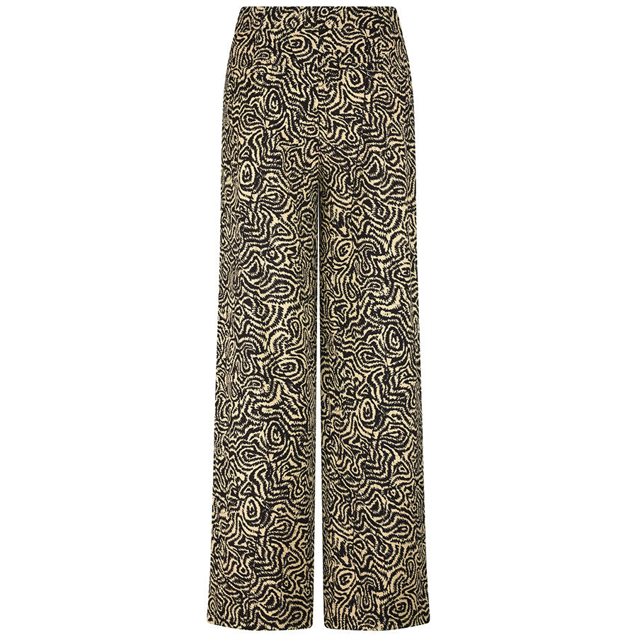 TRAMONTANA BROEK WANDERING LINES PRINT BLACK/PEDDLE