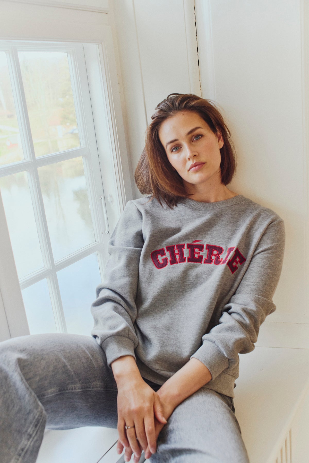 FREEQUENT SWEATER WANA MED. GREY MEL./PORT ROYALE