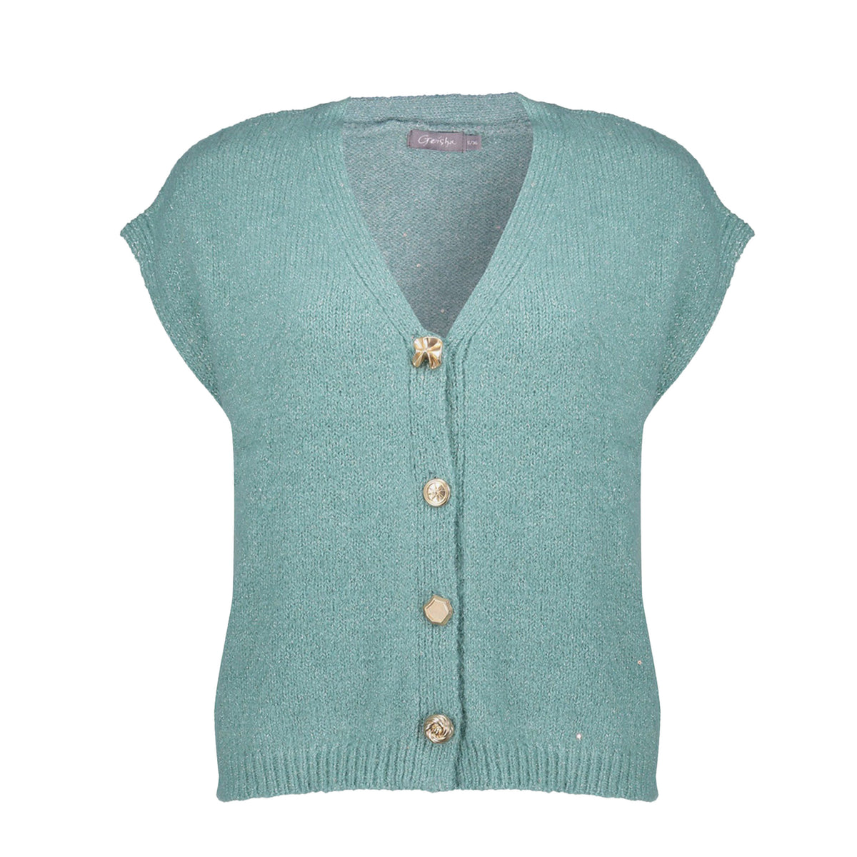 GEISHA SPENCER MET SIERLIJKE KNOPEN AQUA