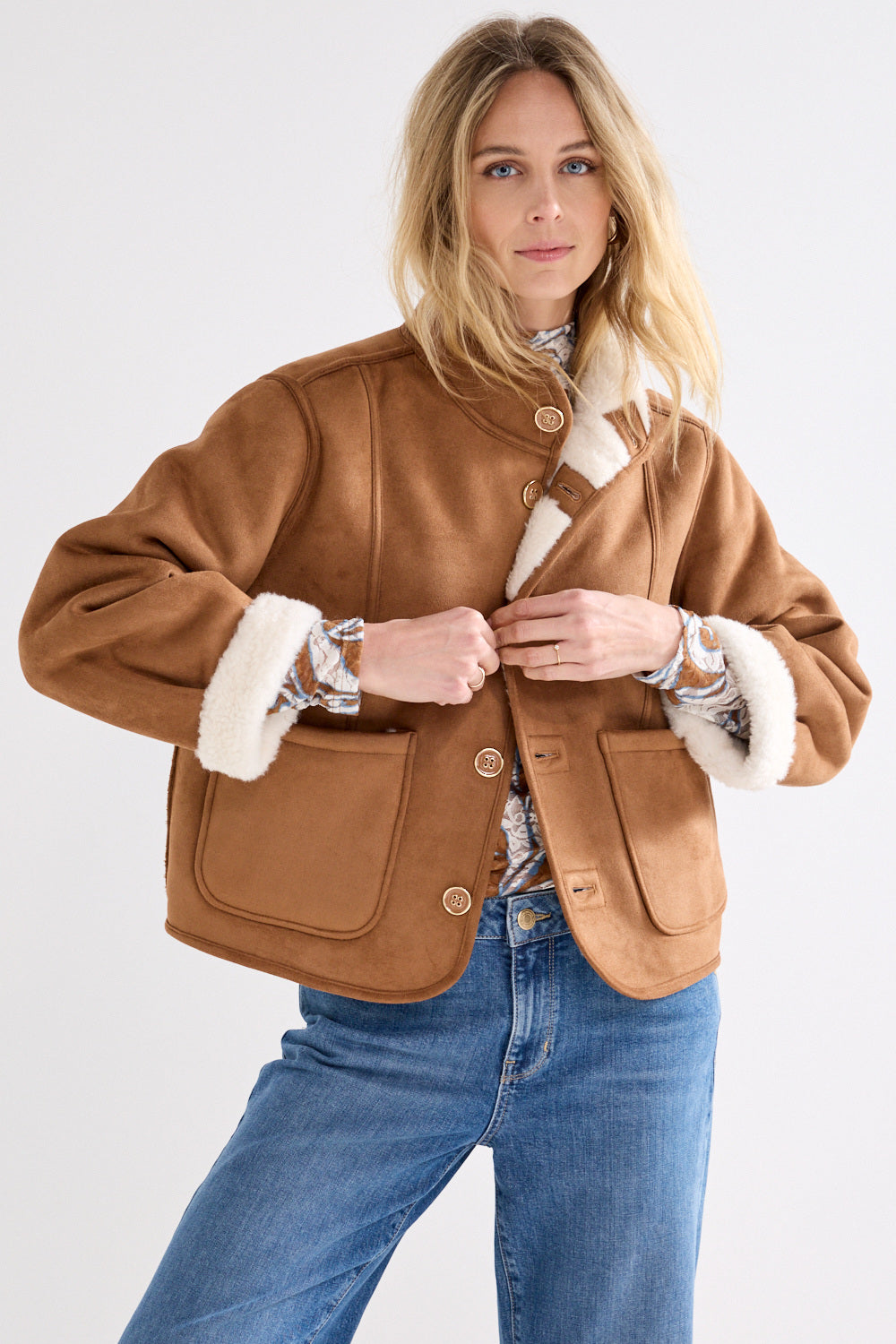 TRAMONTANA JACKET REVERSIBLE TEDDY CINNAMON