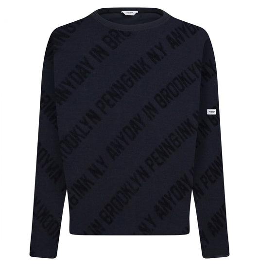 PENN&INK SWEATER PRINT NAVY