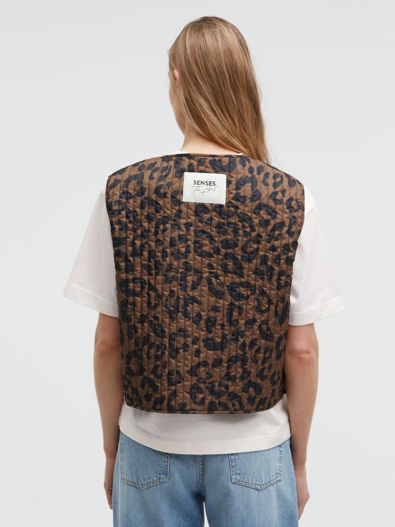 SENSES THE LABEL GILET MET PRINT LEO BROWN
