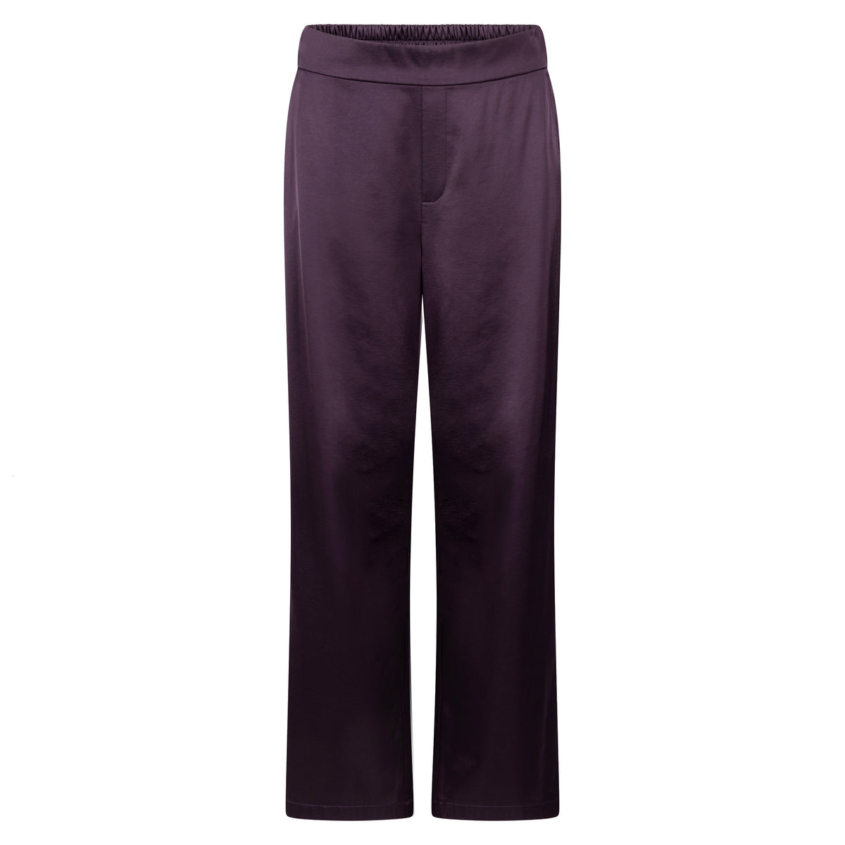 TRAMONTANA BROEK BONDED SATIN AUBERGINE NOIR