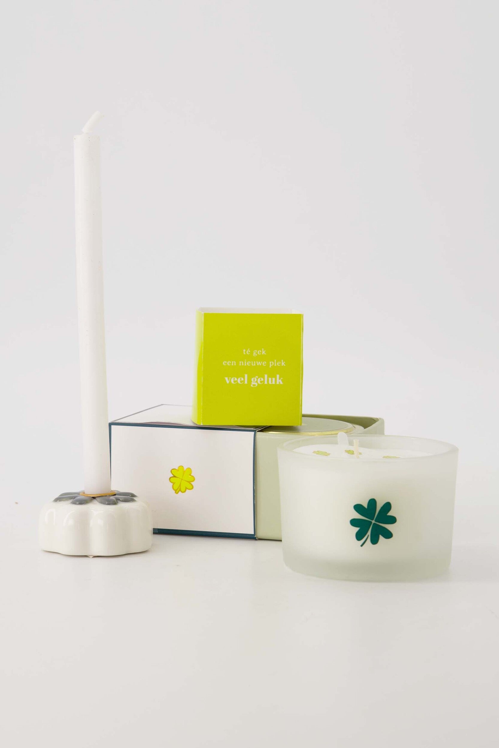 ZUSSS GEURKAARS TINNEN IN SCHUIFDOOSJE VEEL GELUK WIT/GROEN