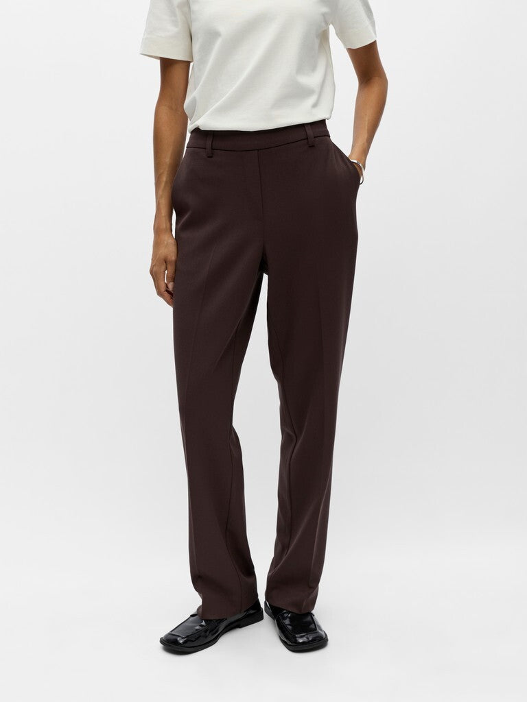 OBJECT BROEK LISA STRAIGHT SEAL BROWN