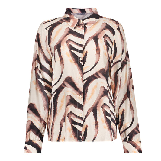 GEISHA BLOUSE ZEBRAPRINT SAND/BRIQUE