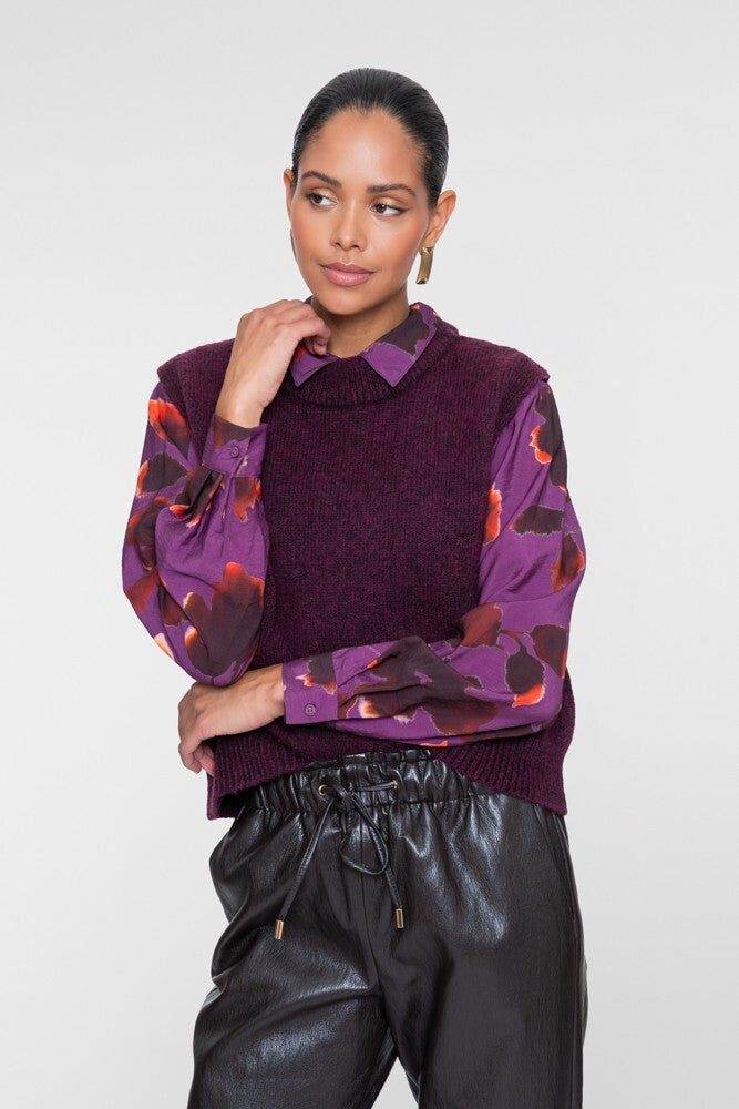 GEISHA BLOUSE PURPLE/ORANGE