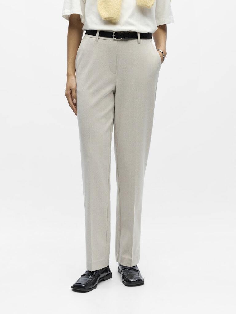 OBJECT BROEK LISA STRAIGHT HUMUS/MELANGE