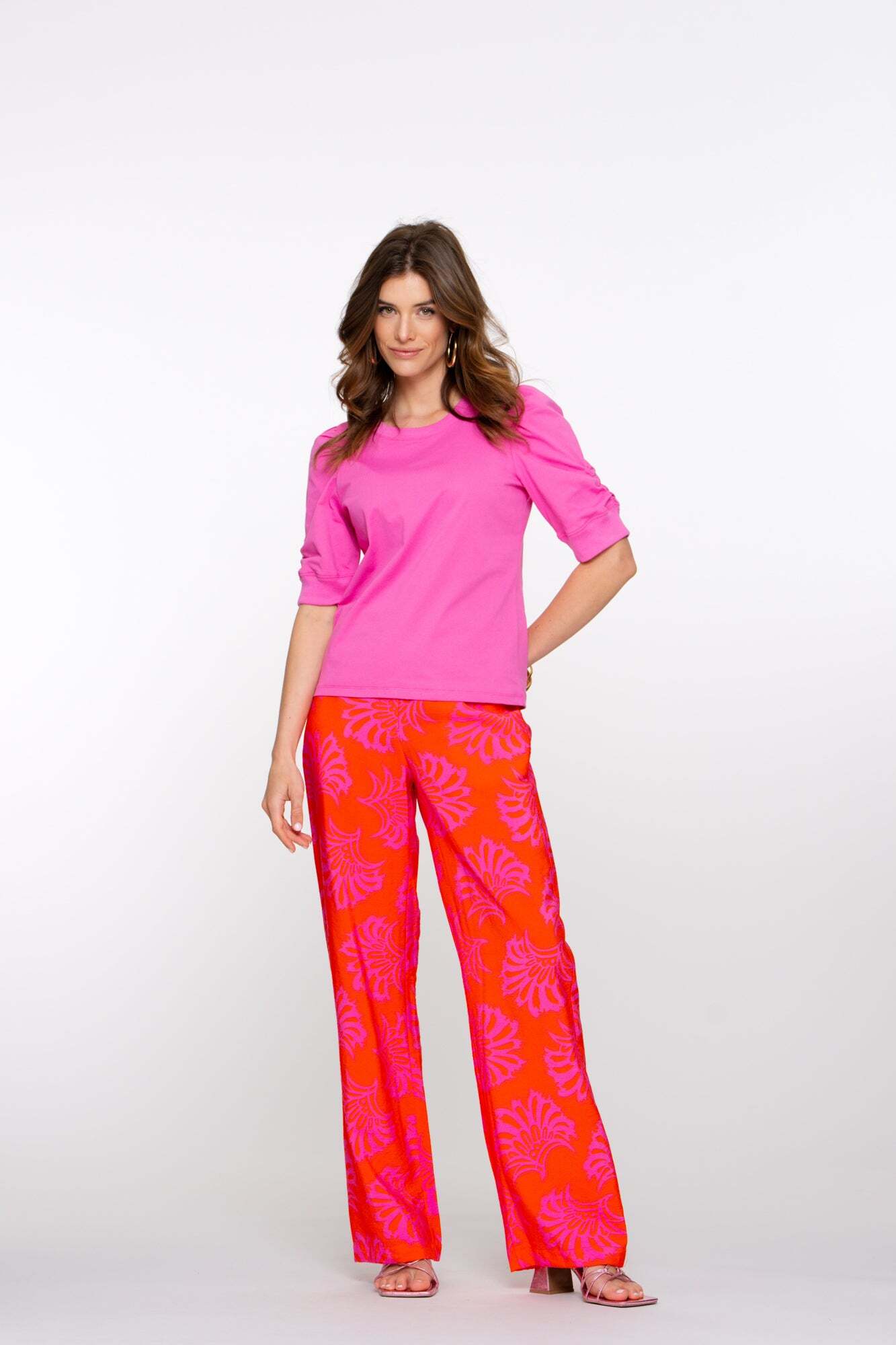 GEISHA BROEK BLOOM CORAL/PINK