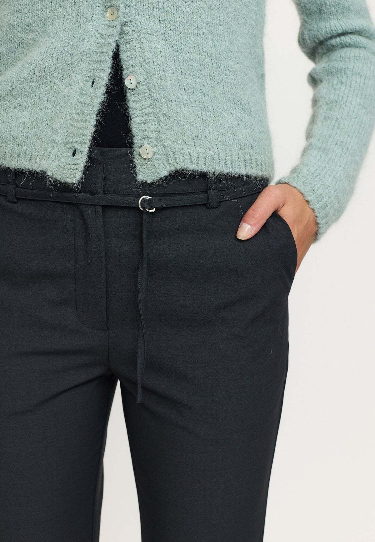 SOFT REBELS BROEK FINLEY DARK GREY MELANGE 