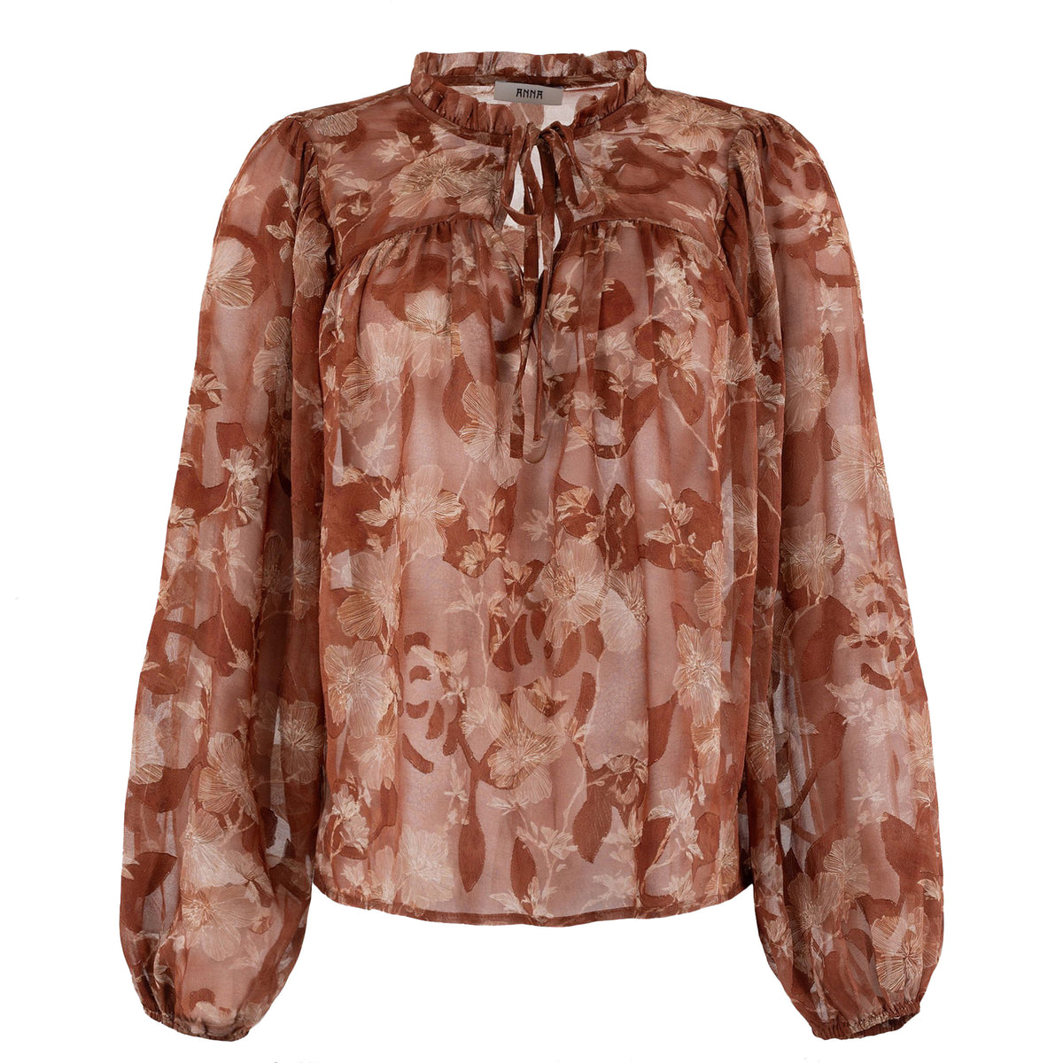 ANNA BLOUSE RUST DESSIN