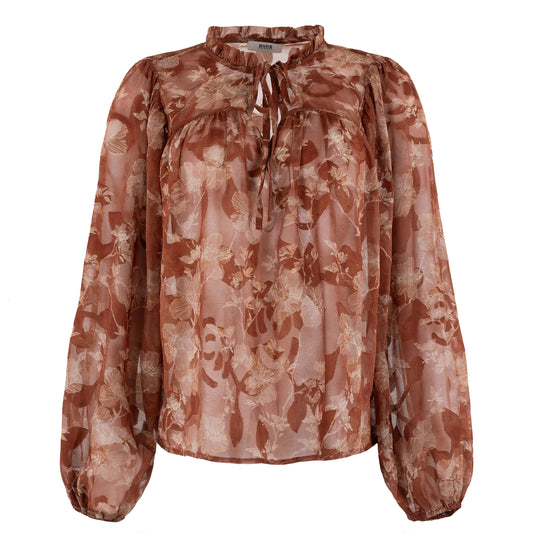 ANNA BLOUSE RUST DESSIN