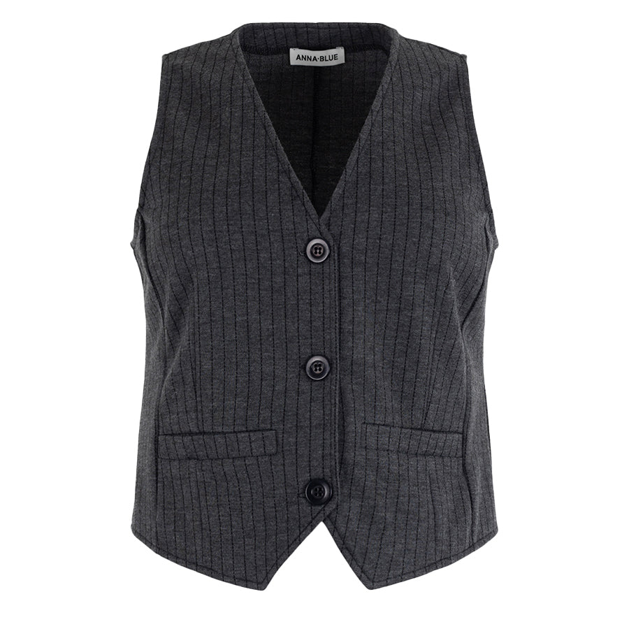 ANNA BLUE GILET VESTY ANTRACIET MELANGE