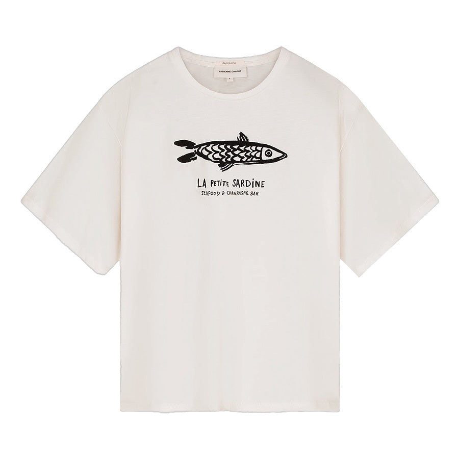 FABIENNE CHAPOT T-SHIRT FAY OFF-WHITE/BLACK
