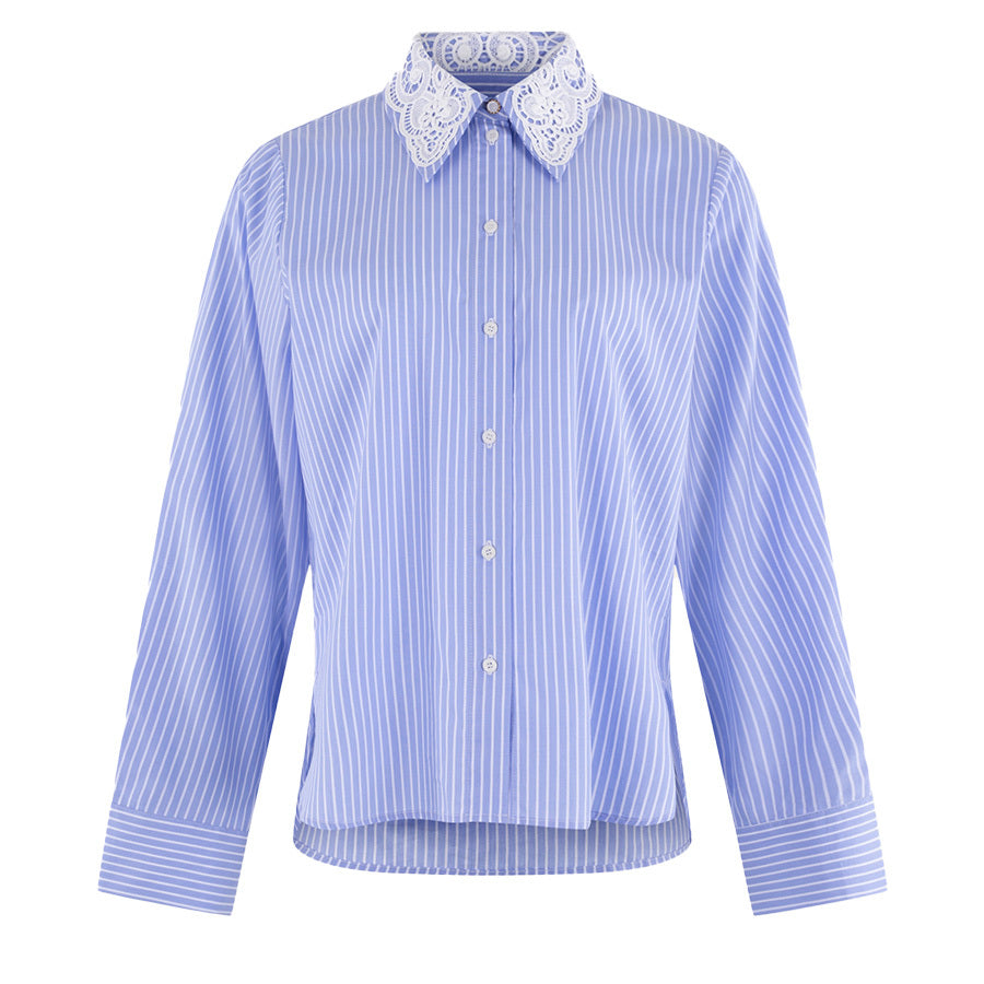 ANNA BLOUSE STRIPE LIGHT BLUE STRIPE