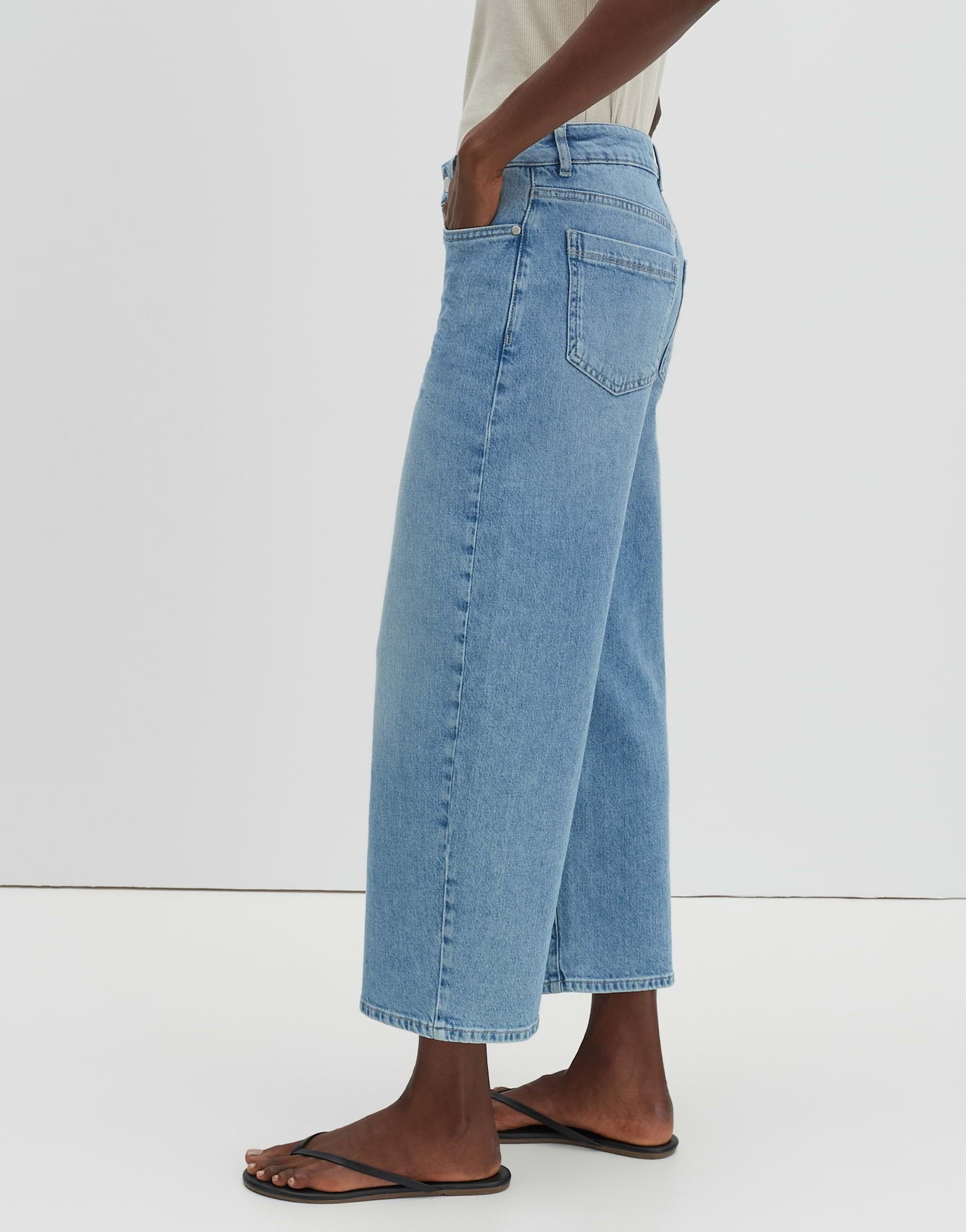 SOMEDAY JEANS CORAH CURVED MID EASE BLUE